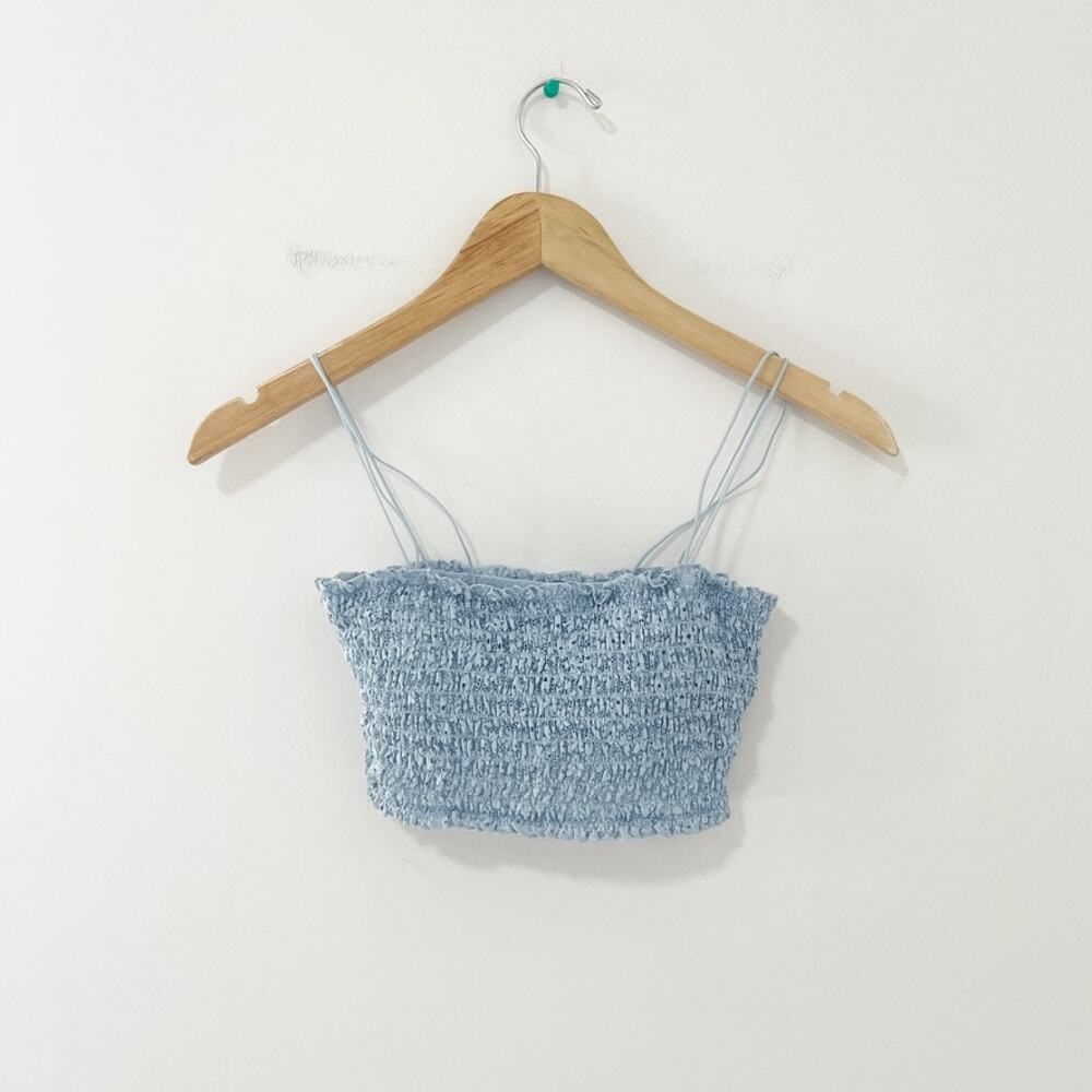 Hollister Gilly Hicks Blue Floral Smocked Bralette Size XS
